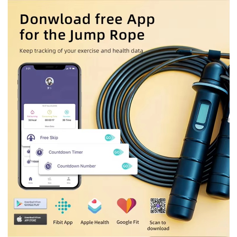 Smart Jump Rope Digital Counter - Cuerda para Saltar Digital Inalámbrica con