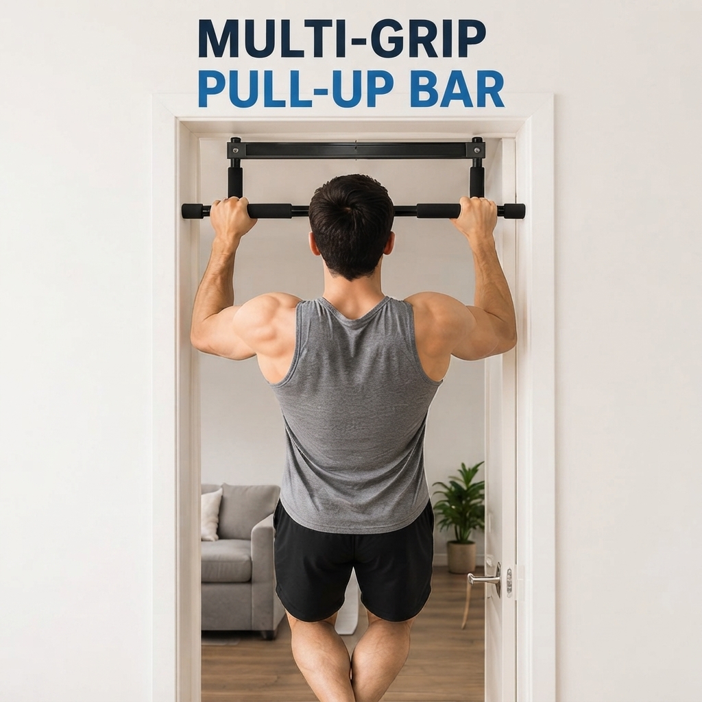 Door Pull Up Bar No Screw - Barra de dominadas multifuncional para puerta,