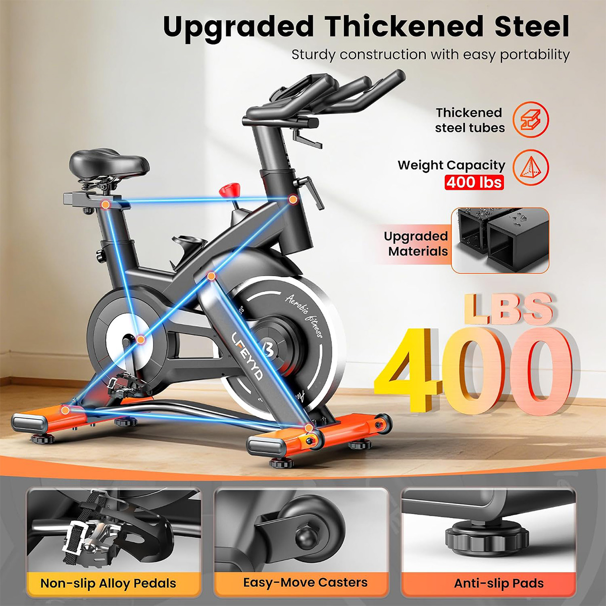 Bicicleta de ejercicio Pooboo, - Exercise Bike Magnetic Resistance reseña y precio