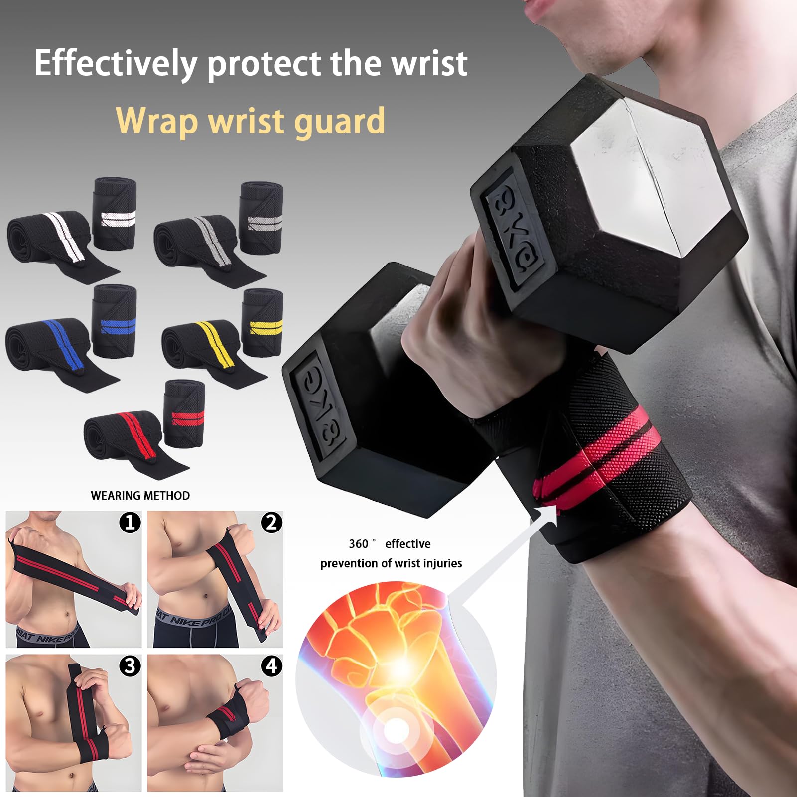 1 par de muñequeras elásticas, - Wrist Wraps Weightlifting Support reseña y precio